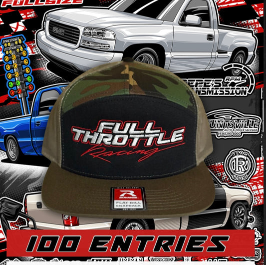 FULL THROTTLE RACING CAMO / BLACK CAP (3X = 300 ENTRIES)