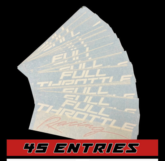 FULL THROTTLE RACING DECAL 12X3 1/2 (3X = 135 ENTRIES)