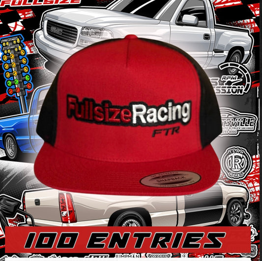 FULLSIZE RACING RED/BLACK CAP (3X = 300 ENTRIES)
